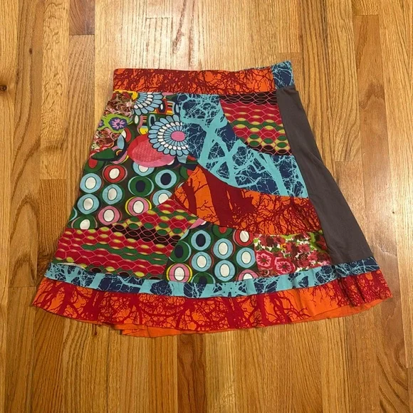 Desigual Multicolor A-Line Skirt sz XL - Picture 1 of 4